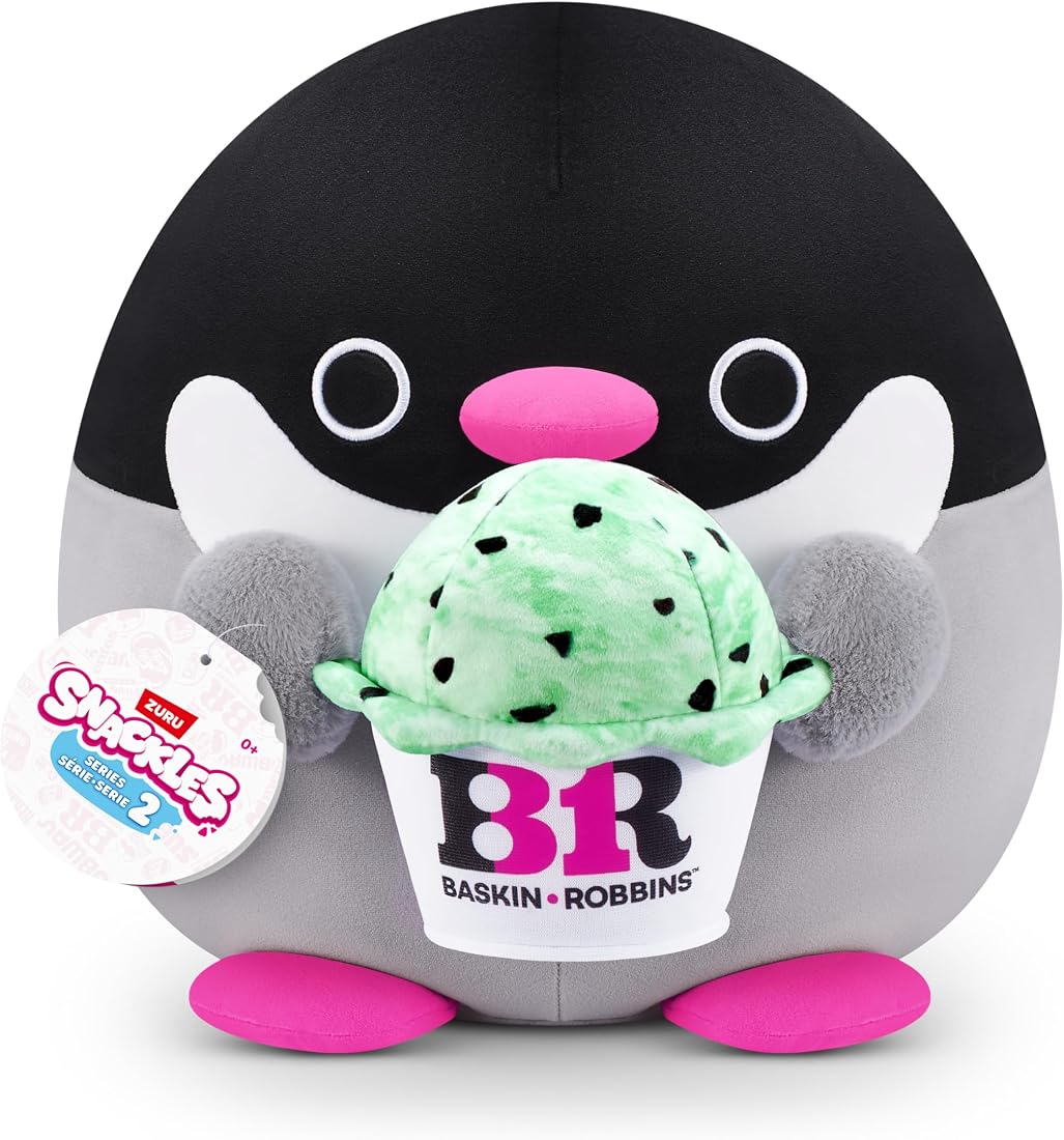 Snackles Penguin and Baskin-Robbins 8-Inch Plush