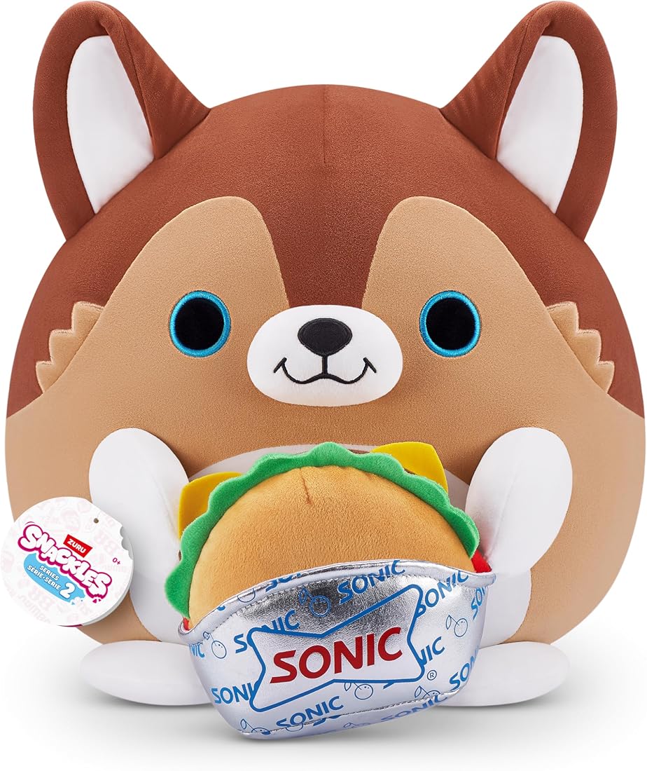 Snackles Puppy and Sonic Burger 16-Inch Plush