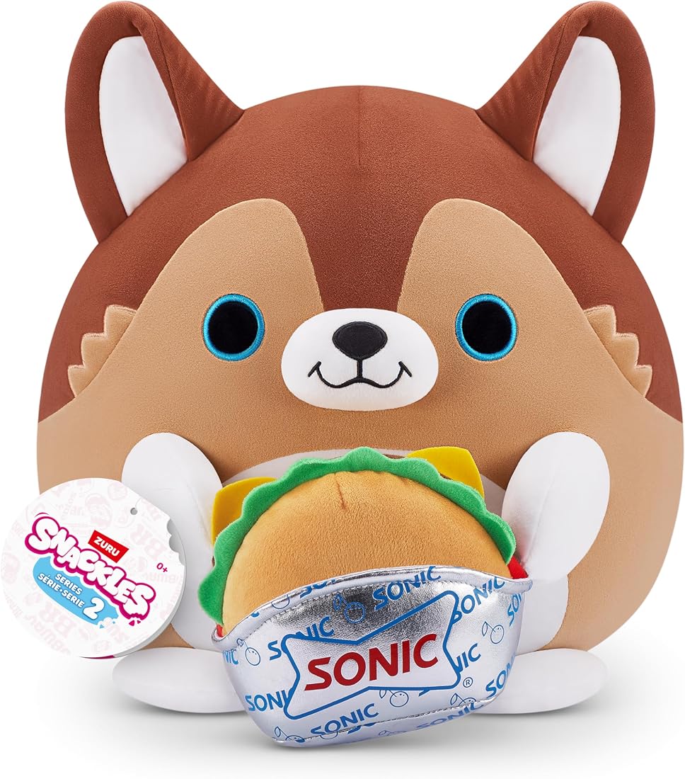 Snackles Puppy and Sonic Burger 8-Inch Plush
