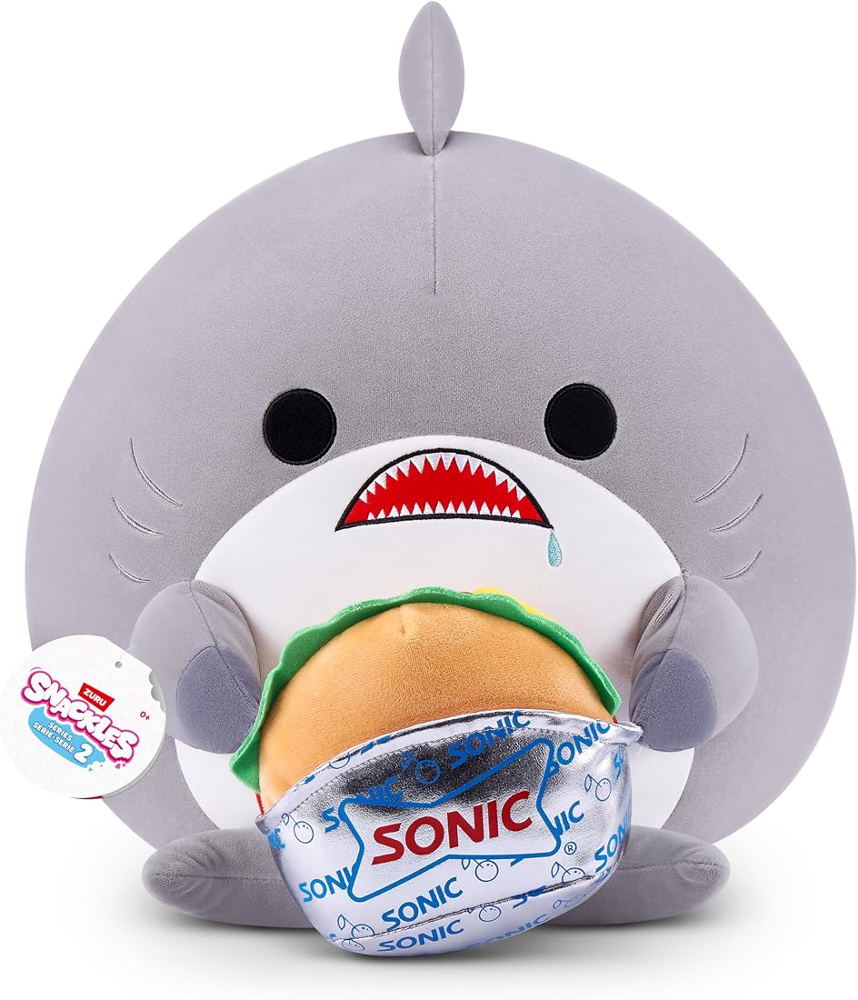Snackles Shark and Sonic Burger 16-Inch Plush