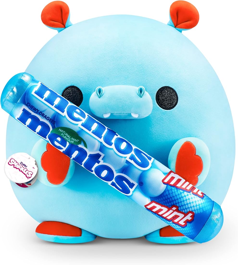 Snackles Super-Sized Hippo and Mentos 14-Inch Plush